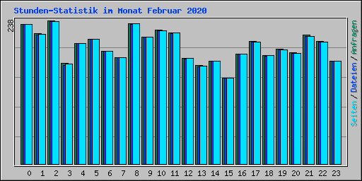 Stunden-Statistik im Monat Februar 2020
